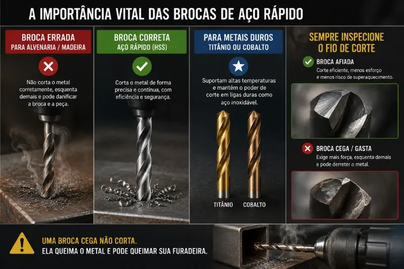 A importância vital das brocas de aço rápido
